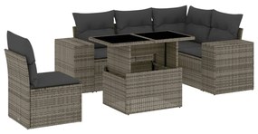 3269170 vidaXL Set mobilier grădină cu perne, 6 piese, gri, poliratan