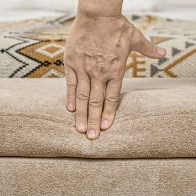 HOMCOM Bancă cu Spațiu de Depozitare Ascuns, Bancă Tapițată cu Picioare din Lemn și Poliester, 110x40x43 cm, Bej | Aosom Romania