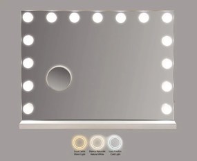 Oglindă de perete cu led/cu raft 55x43 cm Hollywood – Mauro Ferretti