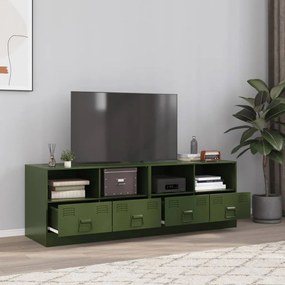 Dulapuri TV 2 buc., verde maslina, 67x39x44 cm Otel
