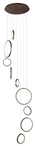 Lampă suspendată de design bronz închis cu 9 lumini, incl. LED, cu dimmer în 3 trepte - Vide Anella