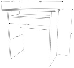 Birou Kinder, Stejar Bronz, 73 x 50 x 75 cm