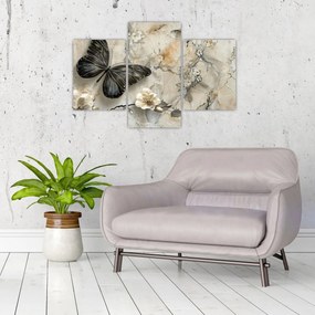 Tablou - Marmură de fundal cu fluturi (90x60 cm)