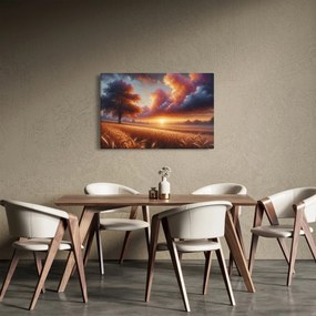 Tablou – Apus de soare pe câmp (90x60 cm)