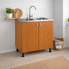 Masca Chiuveta 80x87x50 cm, 2 Usi, Cires, PAL 18 mm, Picioare Reglabile