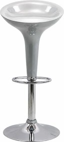 Scaun de bar argintiu ABS 101 - Elegant, Reglabil, Suport pentru Picioare