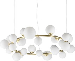 Ideal Lux - Lustru LED suspendat pe cablu PERLAGE 25xG9/3W/230V 110 cm auriu/alb