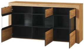 Vitrină Kogro 47 (stejar camargue + negru mat). 1068160