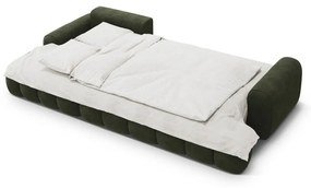 Colțar verde extensibil/cu spațiu de depozitare cu tapițerie din catifea (cu colț pe partea stângă/cu șezlong) Linz – Cosmopolitan Design