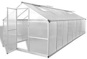 vidaXL Seră, 481 x 250 x 195 cm, aluminiu, 23,44 m³