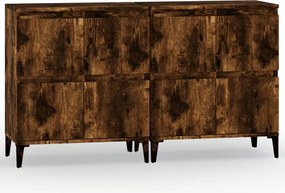 vidaXL Dulapuri, 2 buc, stejar afumat, 60x30x75 cm, lemn prelucrat