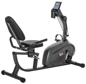HOMCOM Bicicletă Magnetică Orizontală Scaun Reglabil și Elastice pentru Brațe | Aosom Romania
