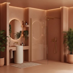 Paravan de dus Rea Flexi Transparent 110 cm auriu periat