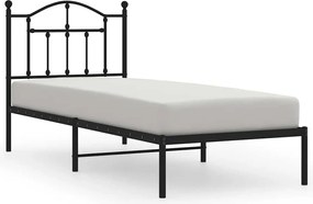 vidaXL Cadru de pat metalic cu tăblie, negru, 80x200 cm