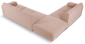Colțar roz cu tapițerie din stofă bouclé (colț stânga) Molino – Micadoni Home