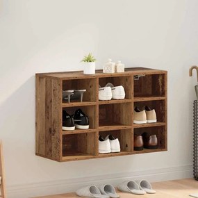 vidaXL Dulap pentru pantofi Lemn vechi 77.5 x 30 x 51 cm Lemn compozit