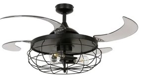 Ventilator LED de tavan FANAWAY 212920 INDUSTRI 3xE27/4W/230V negru + telecomandă