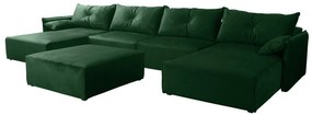 Set canapea fotoliu Leonaro Puf U (verde închis). 1041982
