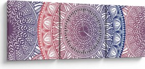 Tablou din mandale (cu ceas) (90x30 cm)