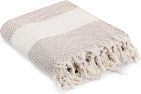 Cuvertură bej din bumbac pentru pat dublu 230x200 cm Seritli – Mijolnir