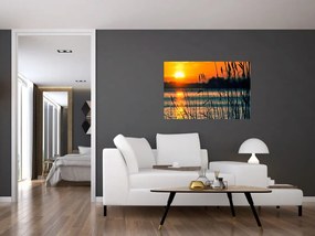 Tablou - Apus de soare la lac (90x60 cm)
