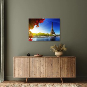 Tablou pe sticlă - toamna la Paris (70x50 cm)