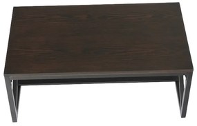 Masuta de cafea metal negru mdf nuc ,90 cm ,Bortis Impex