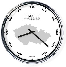 Ceas de birou (deschis sau întunecat) - Praga / Cehia, diametru 32 cm | DSGN, Výběr barev Světlé