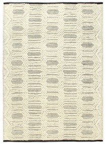 vidaXL Covor lână țesut manual, alb/negru, 80 x 150 cm