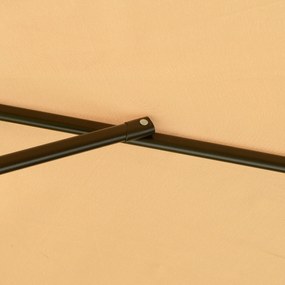 Outsunny Umbrelă de Soare pentru Grădină cu Braț Lateral din Metal, Baldachin Ajustabil, Φ265x265cm, Maro Deschis | Aosom Romania