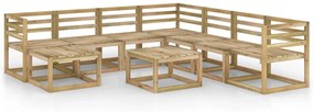 3065313 vidaXL Set mobilier de grădină, 9 piese, lemn de pin verde tratat