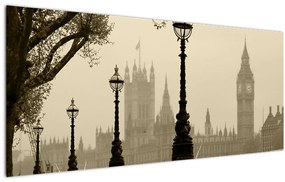 Tablou - Londra în ceață, Anglia (120x50 cm)
