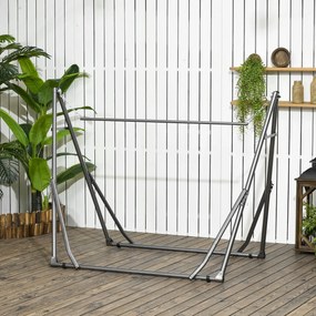 Outsunny suport hamac 2-în-1, rezistent la intemperii, suport pentru rufe, 290 cm x 92 cm x 88 cm, Negru | Aosom Romania
