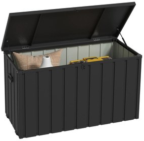 Outsunny Cutie de Depozitare pentru Exterior 450L cu Roți, Organizator din Oțel, Maro | Aosom Romania