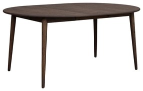 Masă de dining maro închis rotundă extensibilă din lemn masiv de stejar ø 120 cm Tyler – Rowico