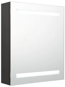 326487 vidaXL Dulap de baie cu oglindă și LED, antracit, 50x14x60 cm