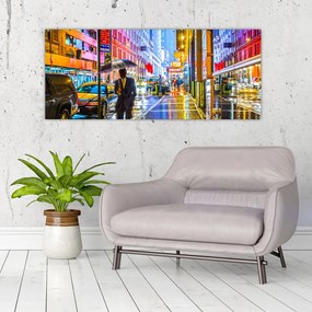 Tablou - Oraș în lumina neoanelor (120x50 cm)