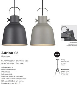 Pendul industrial design nordic ADRIAN 25, negru 48793003 NL