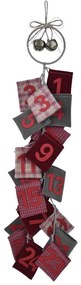 Calendar advent suspendat din lână Ego Dekor Advent, înălțime 77 cm, roșu