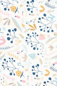 Cearşaf elastic din bumbac pentru pătuţ de copii Flowers multicolor