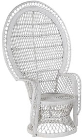 Fotoliu Peacock White din rattan 97 x 66 x 144 cm