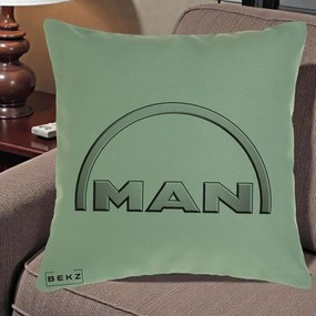 Perna Personalizata cu emblema MAN, 40x40 cm, Verde, Husa Detasabila, Perna Inclusa, BEKZ®