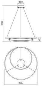 Redo 01-1888 - Lustră suspendată LED dimmabilă pe cablu TORSION LED/29W/230V Ø 55 cm albă