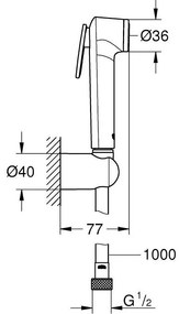 Grohe Tempesta-F Trigger 30 Dus igienic cu suport, 1 jet