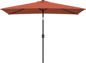 vidaXL Umbrelă de soare exterior, stâlp metalic, cărămiziu, 300x200 cm