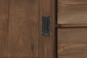 Comodă TV interior natural din tec reciclat cu structură din lemn – "Varindra"