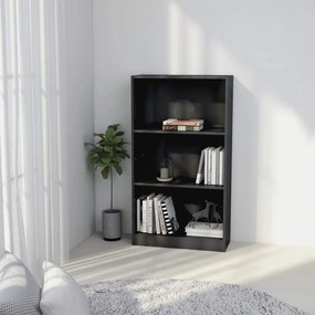 800872 vidaXL Bibliotecă 3 rafturi gri extralucios 60x24x109 cm lemn compozit