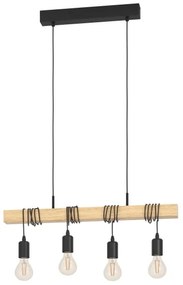 Eglo 43512 - Lustră suspendată pe cablu TOWNSHEND 4xE27/60W/230V