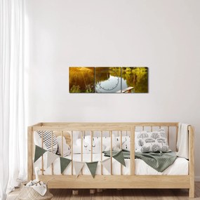 Tablou - Lac la munte (cu ceas) (90x30 cm)
