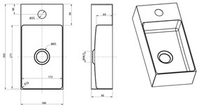 Sapho - Lavoar suspendat AURUM 36,5x18 cm cupru mat